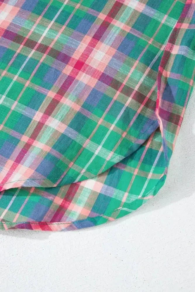 Plaid Collared Neck Three - Quarter Sleeve Shirt - Update AvenueTrendsi1001004046055251001004046055252f6759b5 - 847a - 4d1d - bf32 - 2a9ed968144c - MaxPlaid