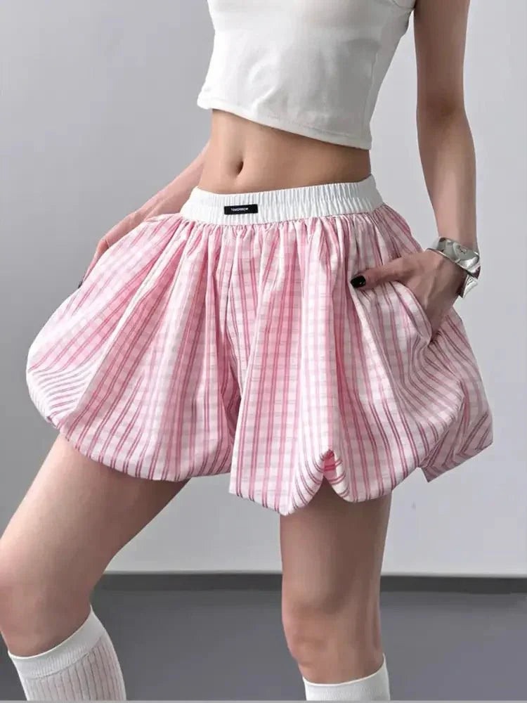 Plaid Elastic Waist Casual Shorts - Update AvenueTrendsi10010060745919610010060745919638885a82a05e4ed9a3c7c97a59015584 - Max - OriginPink