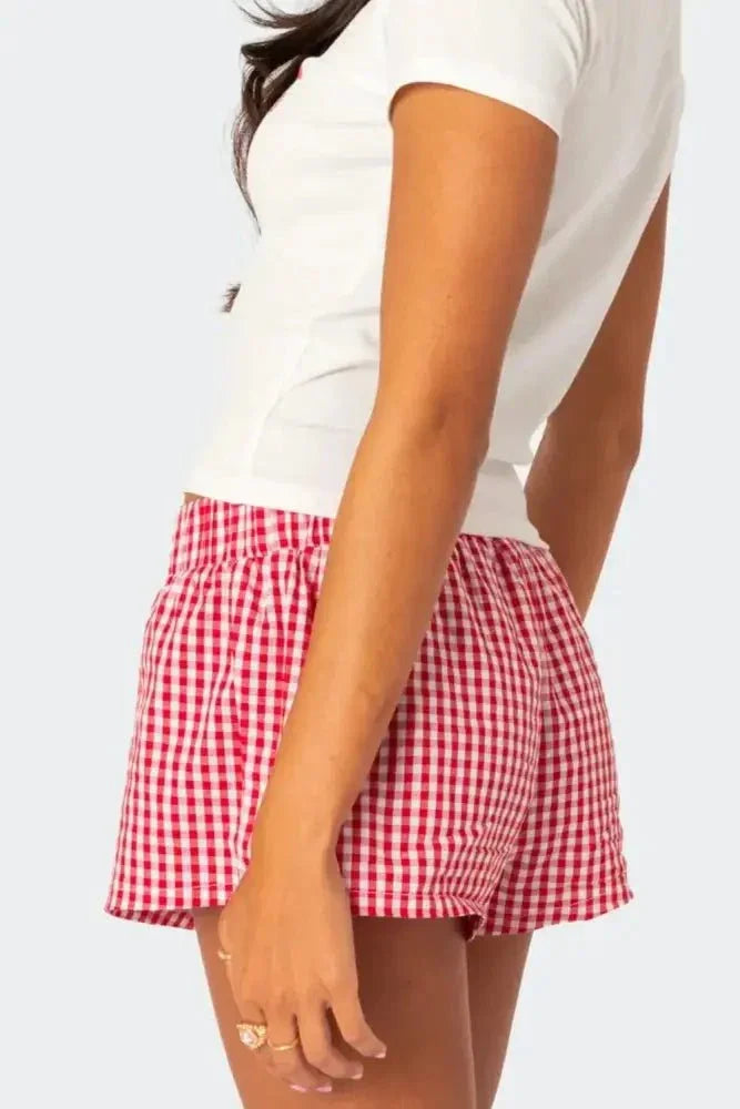 Plaid Elastic Waist Shorts - Update AvenueTrendsi100100162531118100100162531118f09e65aa - 2dc4 - 419c - be4b - cf379c071d4a - Max - OriginScarlet
