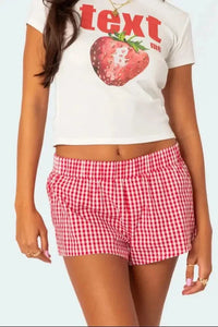 Plaid Elastic Waist Shorts - Update AvenueTrendsi100100162531118100100162531118f366b366 - 8750 - 410a - be68 - 4c1cb066a62c - Max - OriginScarlet