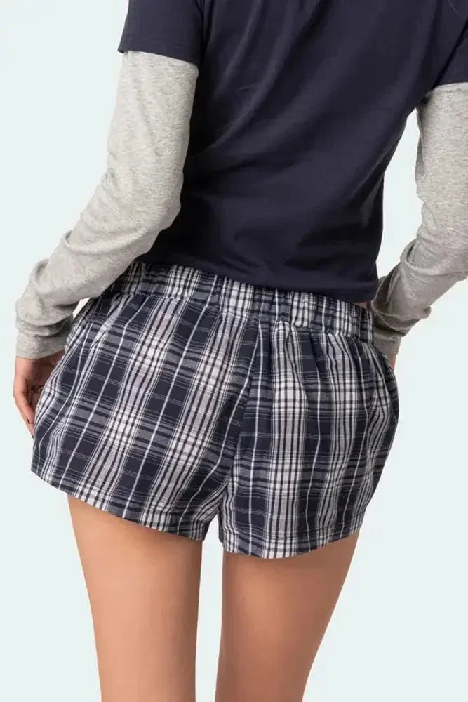 Plaid Elastic Waist Shorts - Update AvenueTrendsi1001001625313681001001625313685892e957 - 3888 - 4fb7 - b78f - 12e9c76c6ba5 - Max - OriginDark Gray