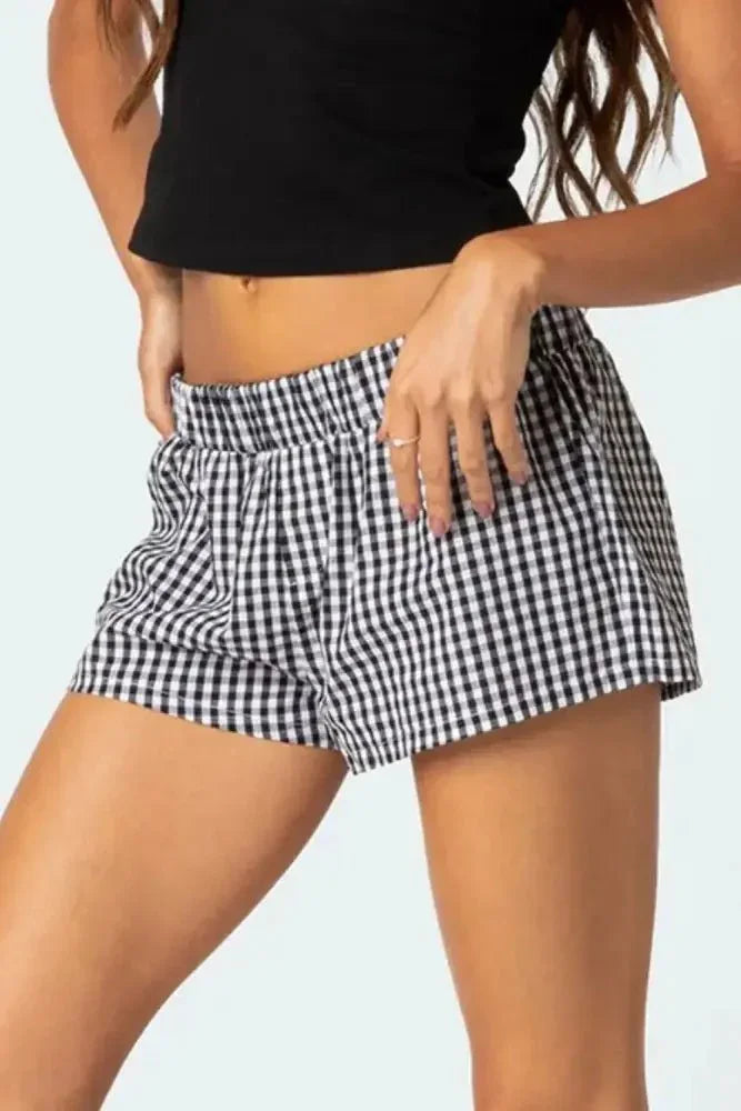 Plaid Elastic Waist Shorts - Update AvenueTrendsi100100162535807100100162535807bb17d0f2 - 34d4 - 4703 - ae0d - a00f80e258e0 - Max - OriginBlack