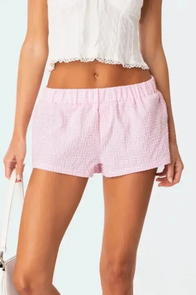 Plaid Elastic Waist Shorts - Update AvenueTrendsi1001001625393781001001625393780ce49049 - fdb9 - 4c15 - aa3e - 4354e0d4db3c - Max - OriginBlush Pink