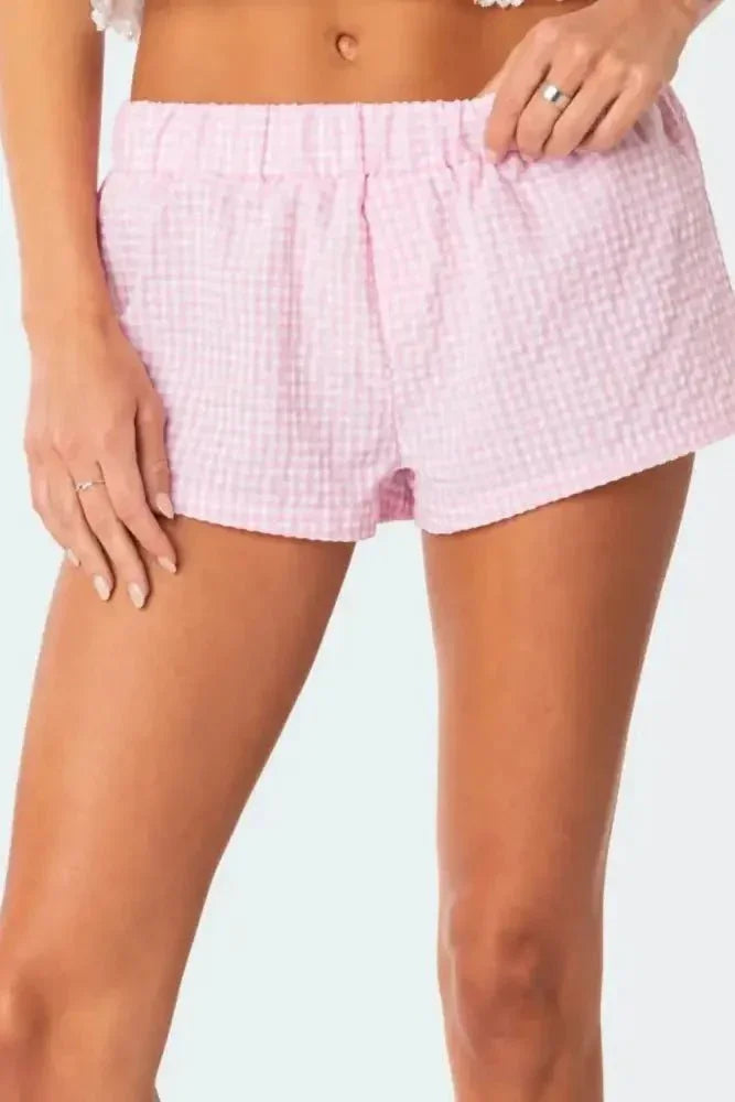 Plaid Elastic Waist Shorts - Update AvenueTrendsi100100162539378100100162539378d3e64fa4 - 3f9c - 4366 - a23b - c1eef0008d05 - Max - OriginBlush Pink