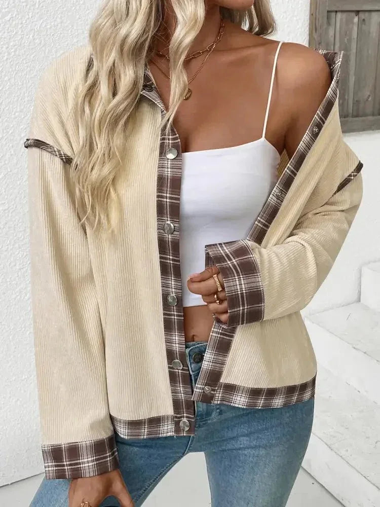 Plaid Hem Button Up Long Sleeve Shacket - Update AvenueTrendsi100100353204408100100353204408a04f04d0 - 9d19 - 4761 - a1f2 - 5d59b4d11d29 - Max - OriginBeige