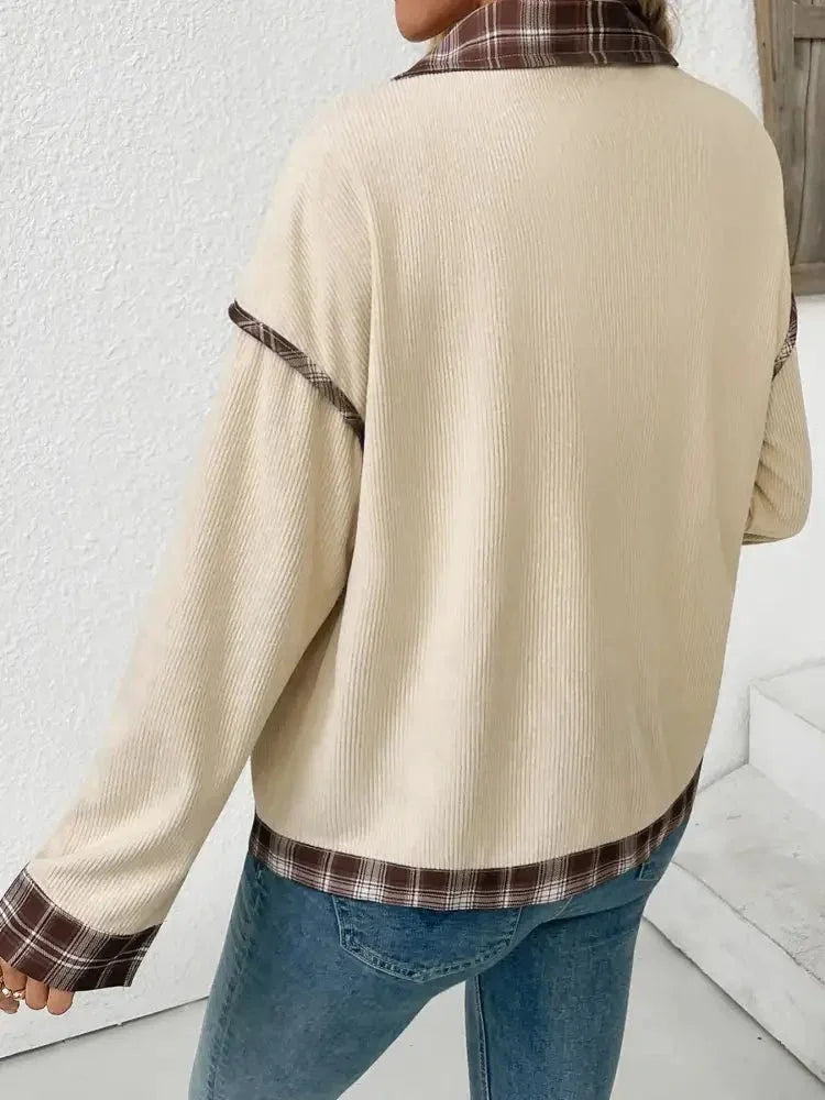 Plaid Hem Button Up Long Sleeve Shacket - Update AvenueTrendsi100100353204408100100353204408a5bf34da - 4c56 - 4457 - b5c0 - 12a571c13de9 - Max - OriginBeige