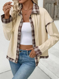 Plaid Hem Button Up Long Sleeve Shacket - Update AvenueTrendsi1001003532044081001003532044088295963e - b03c - 431c - a205 - d42a71c0a71d - Max - OriginBeige