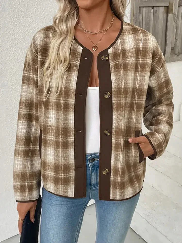 Plaid Long Sleeve Button - Up Jacket - Update AvenueTrendsi1001006556733211001006556733219bd5d46c160f4581bb25f1e6ead31df9 - Max - OriginKhaki