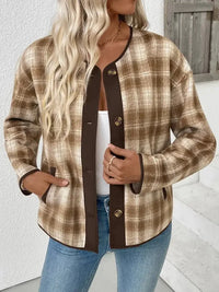 Plaid Long Sleeve Button - Up Jacket - Update AvenueTrendsi100100655673321100100655673321d84effe0e62c4cd693ef2d2e64cd8951 - Max - OriginKhaki