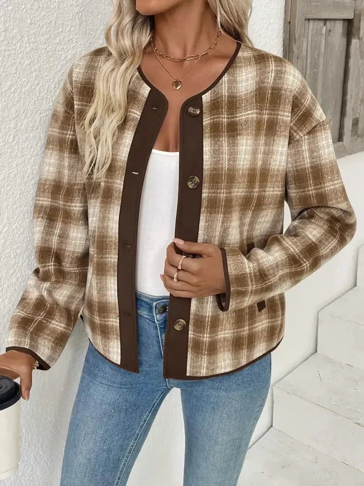 Plaid Long Sleeve Button - Up Jacket - Update AvenueTrendsi100100655673321100100655673321c656fba10ba342c39bd513aa5c8849fc - Max - OriginKhaki