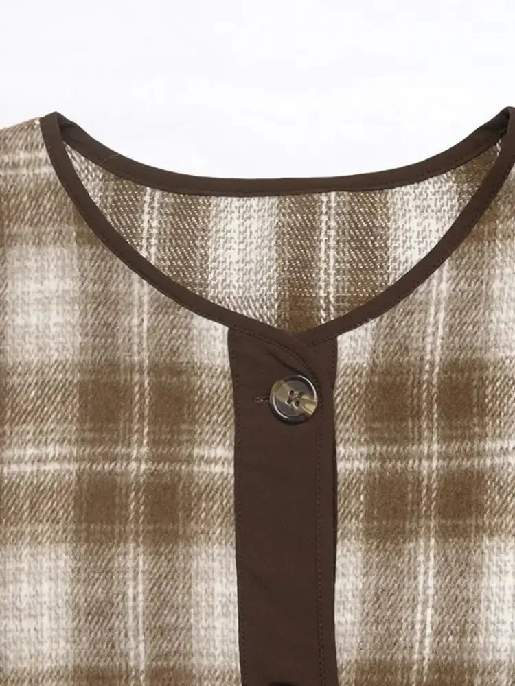 Plaid Long Sleeve Button - Up Jacket - Update AvenueTrendsi1001006556733211001006556733212da62414355846b0beee537bd884f5d1 - Max - OriginKhaki