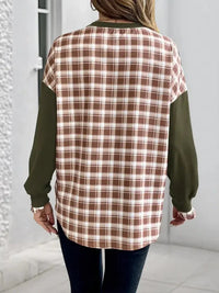 Plaid Long Sleeve Sweatshirt - Update AvenueTrendsi100100967543889100100967543889d99f9d7ec06540bd8cbff1773bf18b18 - Max - OriginArmy Green