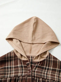 Plaid Patchwork Long Sleeve Hooded Top - Update AvenueTrendsi1001004657764791001004657764790b2cb4e1f0924ca3b71a461753e3e4ca - Max - OriginBrown