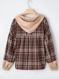 Plaid Patchwork Long Sleeve Hooded Top - Update AvenueTrendsi1001004657764791001004657764793c0c27192dc94f278d187eb3afbacda6 - Max - OriginBrown