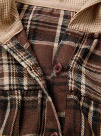 Plaid Patchwork Long Sleeve Hooded Top - Update AvenueTrendsi100100465776479100100465776479ac282834240744d18d86d1711a8747eb - Max - OriginBrown