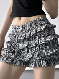 Plaid Ruffled Layered Shorts - Update AvenueTrendsi100100342549290100100342549290985f6e0719ae44a2a386255dd79bd263 - Max - OriginBlack