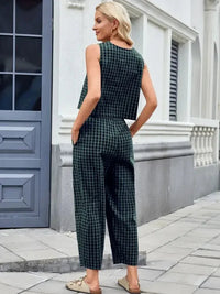 Plaid Sleeveless Top and Pants Set - Update AvenueTrendsi10010004552418910010004552418993a26641 - 6dbf - 4c20 - 8a1b - 8a1fd52187d8 - MaxBrown