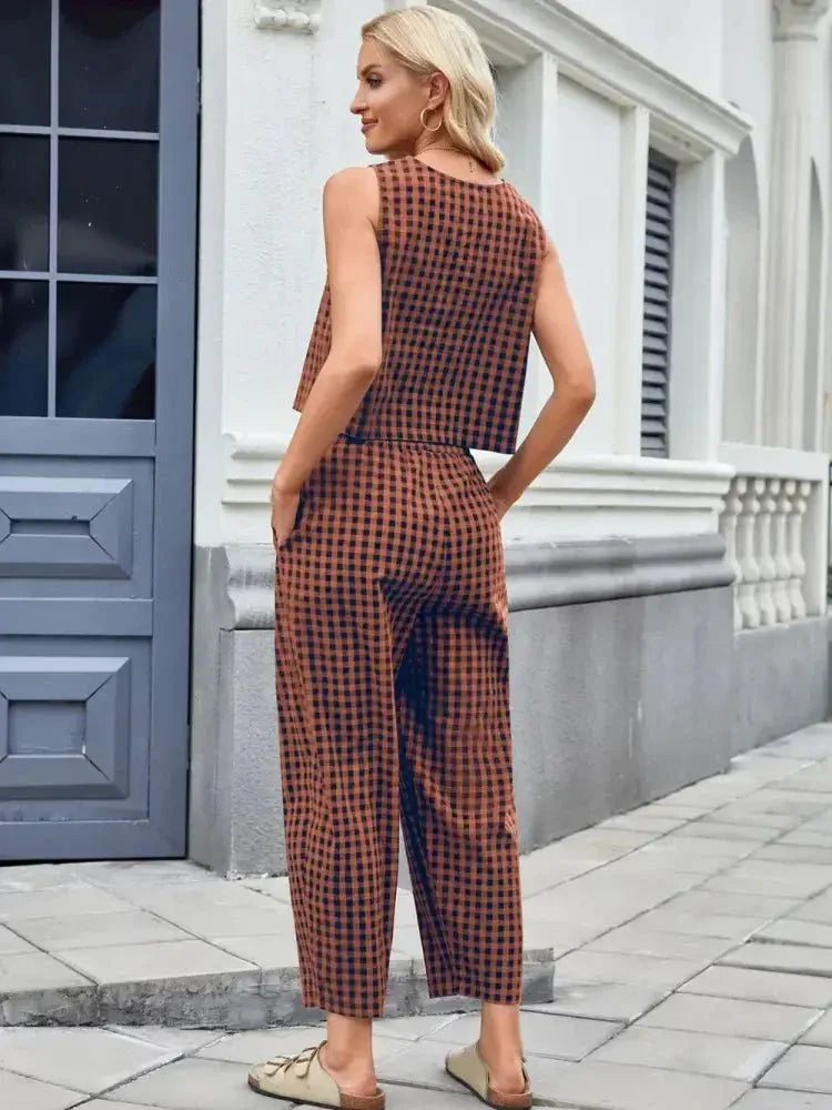 Plaid Sleeveless Top and Pants Set - Update AvenueTrendsi1001000455246741001000455246740250d17c - 9ad7 - 4f74 - aab5 - 6228da085f63 - MaxRust