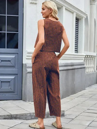 Plaid Sleeveless Top and Pants Set - Update AvenueTrendsi1001000455246741001000455246740250d17c - 9ad7 - 4f74 - aab5 - 6228da085f63 - MaxRust
