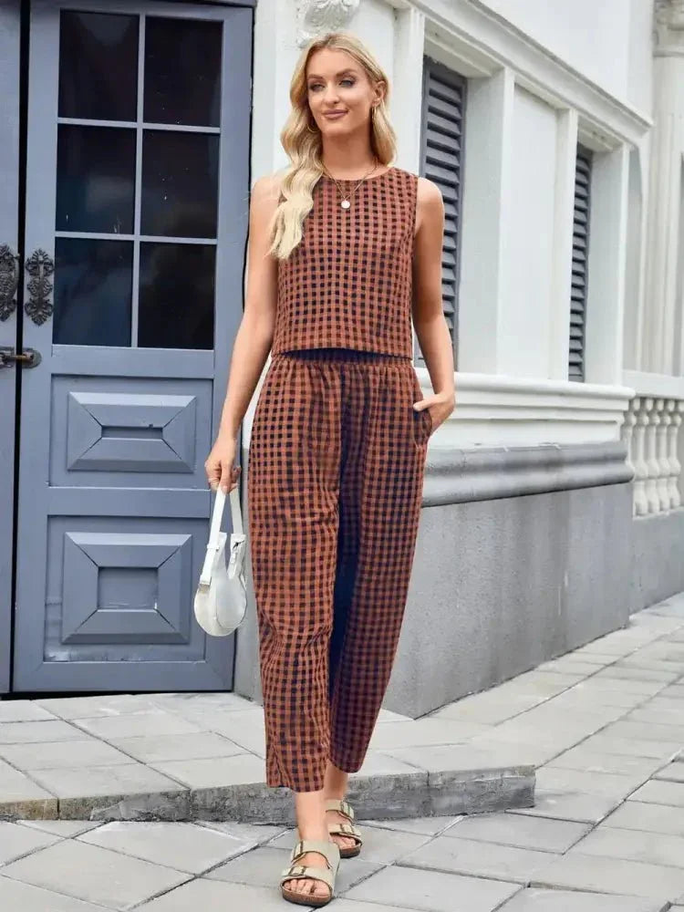 Plaid Sleeveless Top and Pants Set - Update AvenueTrendsi100100045524674100100045524674b3200e03 - ab67 - 43a4 - 84da - 64c50335e35a - MaxRust
