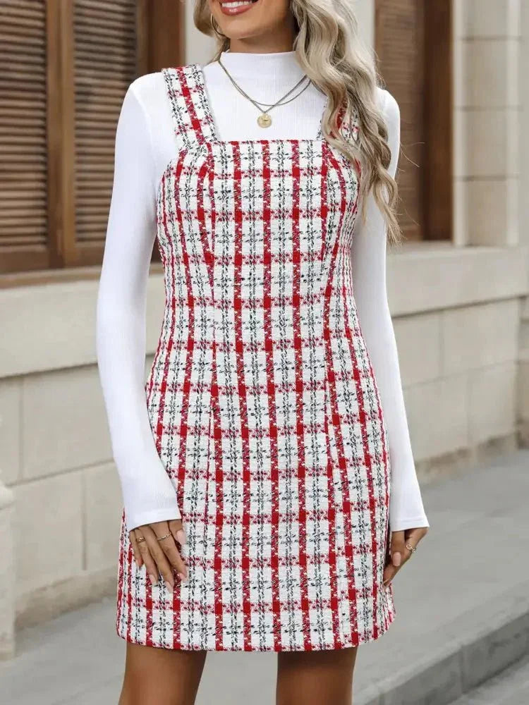 Plaid Tweed Square Neck Mini Dress - Update AvenueTrendsi100100390721593100100390721593a706498d - 236c - 4209 - a7fe - 1c592c3c7cd3 - Max - OriginScarlet