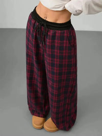 Plaid Wide Leg Pants with Drawstring Waist - Update AvenueTrendsi100100250881522100100250881522e0471a8e - 5ea6 - 44cb - b9c8 - 93a1b5401975 - Max - OriginScarlet