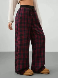 Plaid Wide Leg Pants with Drawstring Waist - Update AvenueTrendsi100100250881522100100250881522956cf750 - ac95 - 4ffd - 9fab - c8d82936e2d8 - Max - OriginScarlet