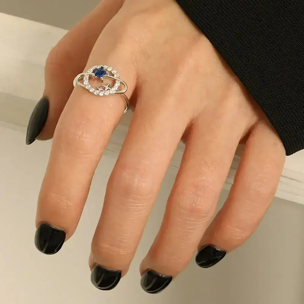 Planet Shape Inlaid Zircon 925 Sterling Silver Ring - Update AvenueRingTrendsi100500572061518100500572061518Planet Shape Inlaid Zircon 925 Sterling Silver RingSilver