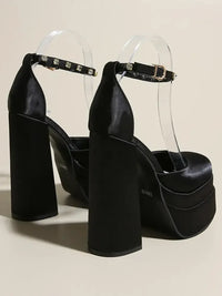 Platform High Heel Ankle Strap Pumps