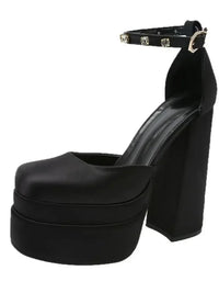 Platform High Heel Ankle Strap Pumps