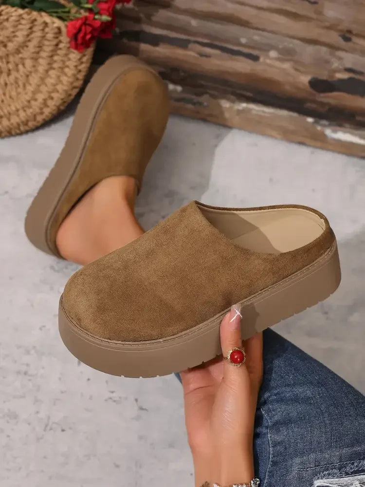 Platform Suede Slip-Ons