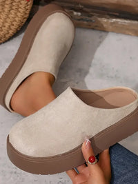 Platform Suede Slip-Ons