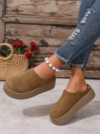 Platform Suede Slip-Ons