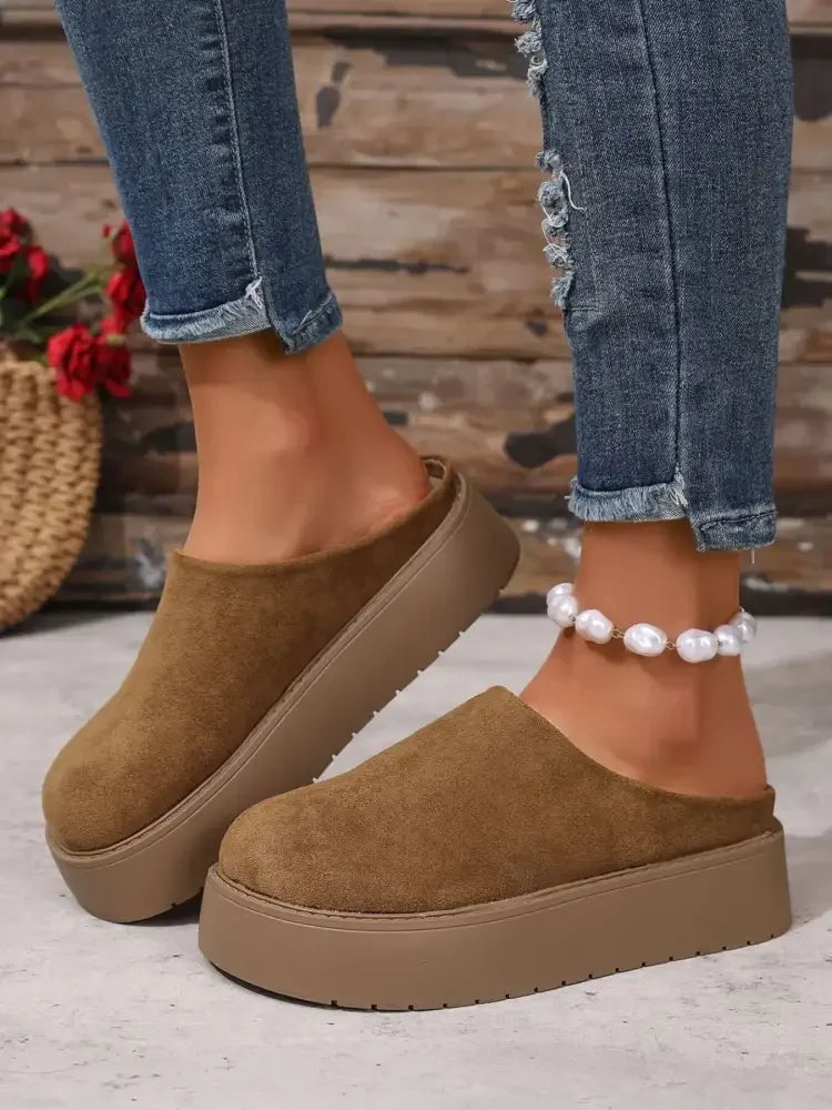 Platform Suede Slip-Ons