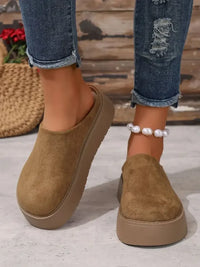 Platform Suede Slip-Ons