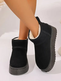 Platform Winter Ankle Boots with Cozy Fleece Lining