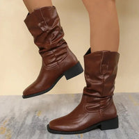 Pleated Pull - On Western Cowboy Boots - Update AvenueTrendsi100600156911321100600156911321Pleated Pull - On Western Cowboy BootsBrown