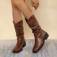 Pleated Pull - On Western Cowboy Boots - Update AvenueTrendsi100600156911321100600156911321Pleated Pull - On Western Cowboy BootsBrown