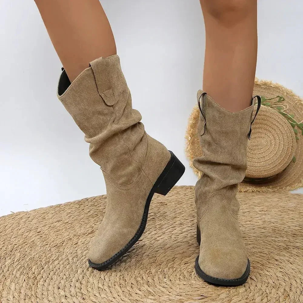 Pleated Pull - On Western Cowboy Boots - Update AvenueTrendsi100600156917348100600156917348Pleated Pull - On Western Cowboy BootsKhaki