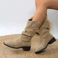 Pleated Pull - On Western Cowboy Boots - Update AvenueTrendsi100600156917348100600156917348Pleated Pull - On Western Cowboy BootsKhaki