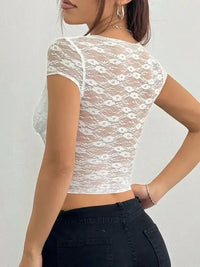 Plunge Cap Sleeve Lace Top - Update AvenueT-ShirtsTrendsi1001001387517131001001387517133b2d31e3 - 5180 - 4031 - ad1a - 6aa243a0bd73 - Max - OriginWhite