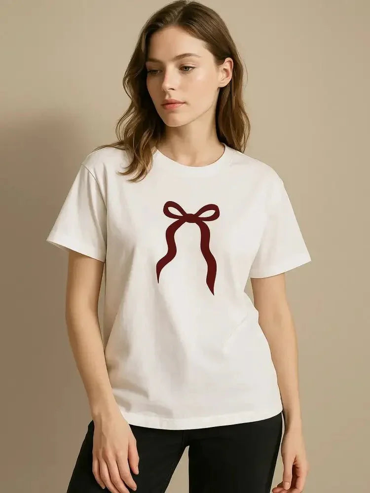 Plus Size Bow Round Neck Short Sleeve T-Shirt - Update AvenueT-ShirtsTrendsi100100596293606100100596293606c9a9b52f - 4afa - 45b3 - 8c6f - 2c25ed14bd82 - Max - OriginWhite