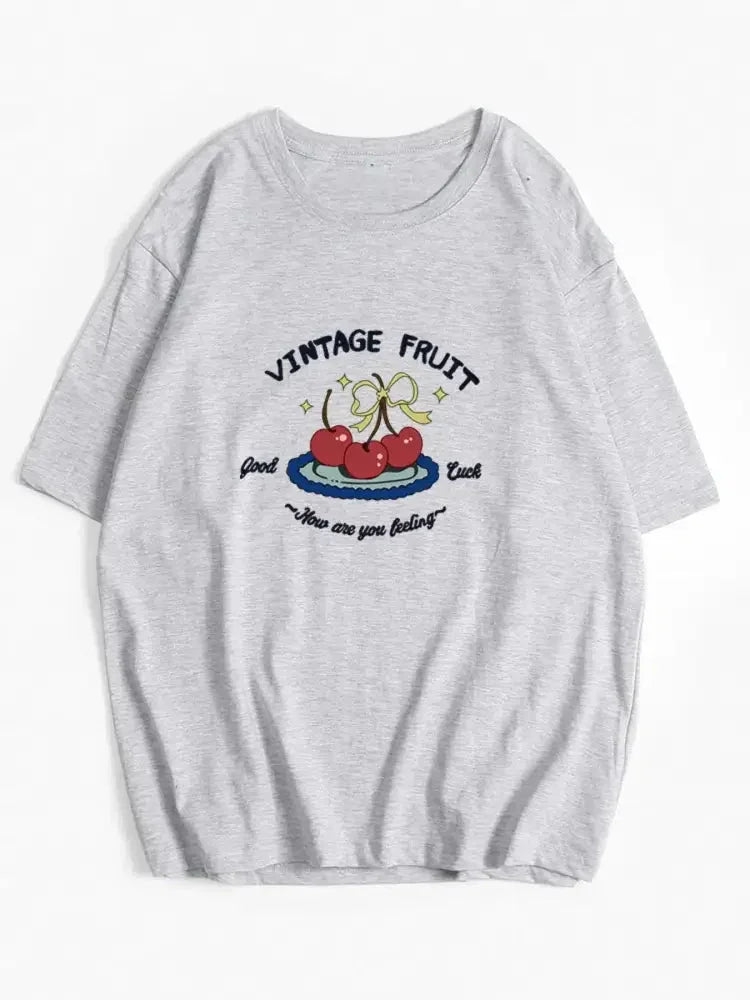 Plus Size Fruit Graphic Round Neck T-Shirt - Update AvenueT-ShirtsTrendsi100100814190327100100814190327ba0de1e0945d4e0fbe5a7d4ea7a6e1a6 - Max - OriginBeige Gray