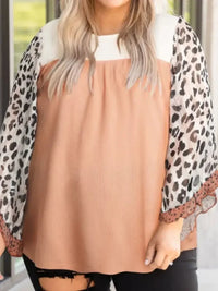 Plus Size Leopard Ruffle Trim Long Sleeve Blouse - Update AvenueTrendsi100101745746446100101745746446d8d081bbf9b748dea85f089fcf853e81 - MaxWatermelon pink
