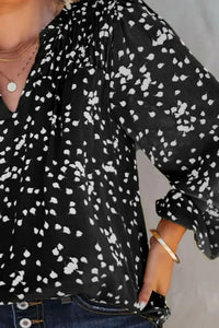 Plus Size Notched Neck Smocked Blouse - Update AvenueTrendsi100101465102368100101465102368f5ae7e2364a045e98b3c891287199a62 - MaxBlack