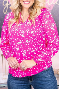 Plus Size Notched Neck Smocked Blouse - Update AvenueTrendsi10010146510950110010146510950170f24313eed945ecbae9827b30a7261f - MaxHot Pink