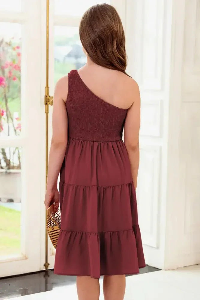 Plus Size One - Shoulder Sleeveless Tiered Dress - Update AvenueKidsTrendsi10090096364870710090096364870783c41f731aea4e118d94bcf985b27a9e - MaxBurnt Umber