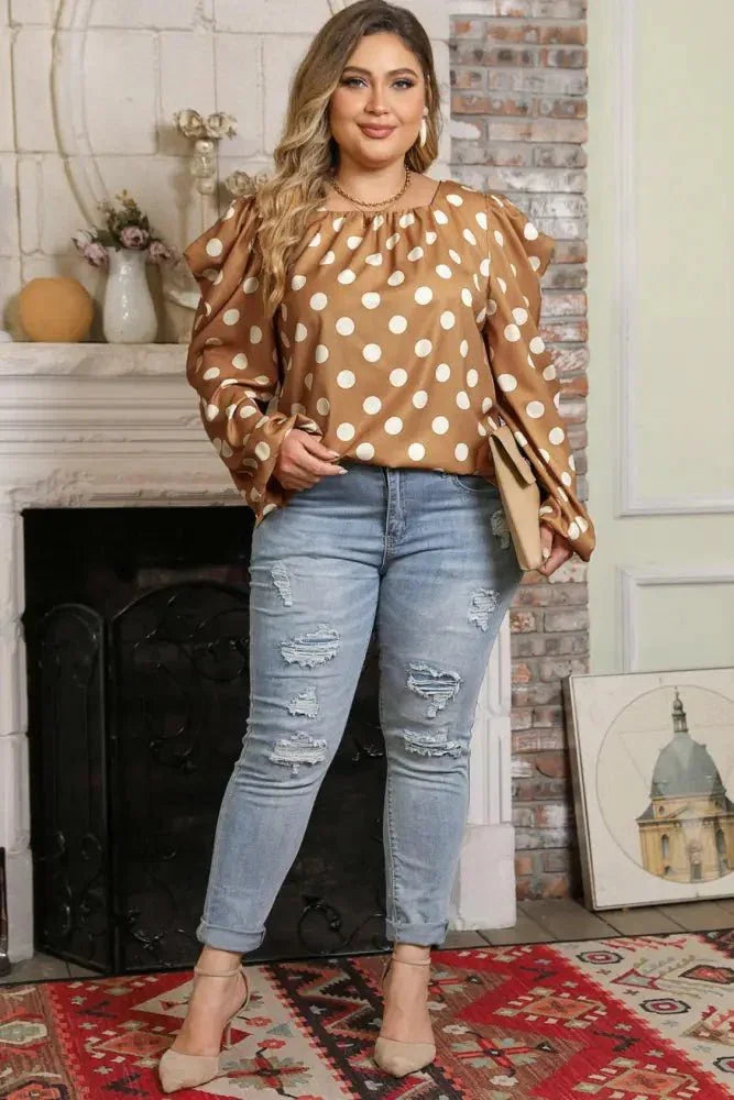Plus Size Polka Dot Long Sleeve Blouse - Update AvenueTrendsi100101685649112100101685649112cf3e0823fab841cd9cf20feb4ef67373 - MaxKhaki
