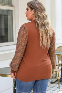 Plus Size Printed Dropped Shoulder Round Neck Blouse - Update AvenueTrendsi1001014675253131001014675253136ba615bc1d4d4132b8584e119001a9c6 - MaxBrown