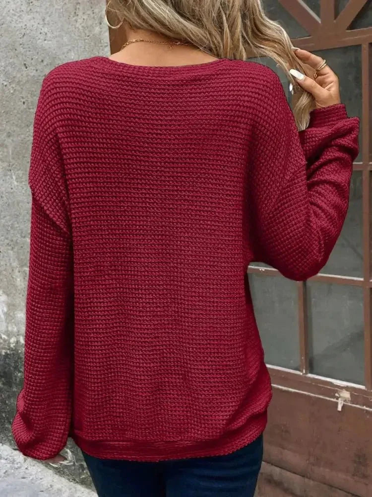 Plus Size Relaxed Fit Waffle Knit Round Neck T-Shirt - Update AvenueT-ShirtsTrendsi100100293781316100100293781316c1689db9bd9c495eb0621df2254467fc - Max - OriginBurgundy